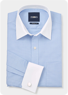 Blue Textured Cotton Classic Fit Shirt